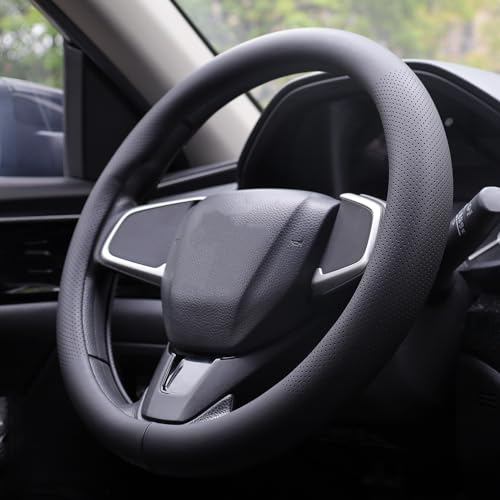 XHRING Car Steering Wheel Cover for Lexus RX RX350 NX NX200T 350 NX300 NX350 is ES ES350 IS250 IS350 IS300 RX450h IS460 250 300 450h LX LS SC UX RC HS GS/GS F CT F Sport Accessories, Black Leather