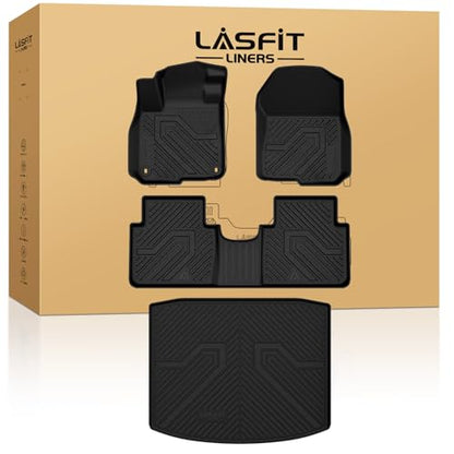 LASFIT Floor Mats & Trunk Mat for Honda CR-V 2017-2022 EX-L/EX/Touring/LX/Special Edition, All Weather Protection TPE Floor Liners 1st & 2nd Row & Cargo Mat in Lower Position (NOT for Hybrid)