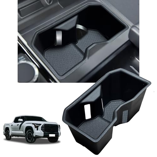 Cup Holder Insert for Toyota Tundra Accessories 2022 2023 2024 2025 2026 (SR/SR5/Limited/TRD Pro Only) Center Console Cup Holder TPE Drink Bottle Holder Organizer Cupholder Protector - size: for Toyota Tundra 2022-2025