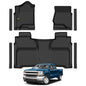Floor Mats for 2014-2018 Chevy Silverado/GMC Sierra 1500 Crew Cab & 2015-2019 Silverado/Sierra 2500 HD/3500 HD Crew Cab,All Weather TPE Floor Liners Custom Fit for Chevy Silverado Full Set Car Mats - size: for 2014-2018 Chevy Silverado Floor Mats