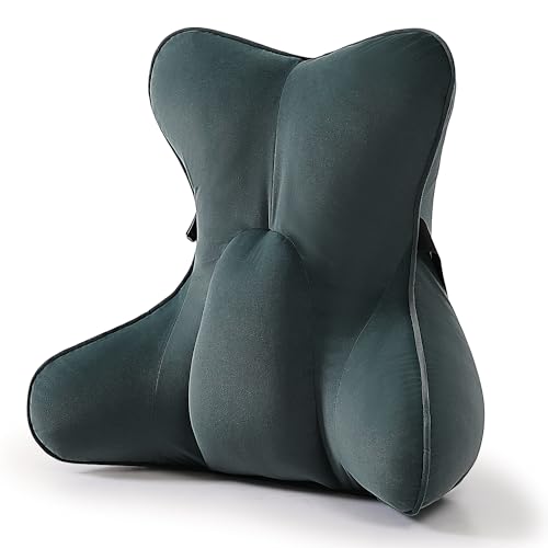 Lumbar Support Pillow for Car Seat and Office Chair, Back Support Cushion for Driving, Lumbar Pillow for Sitting, Ergonomic Back Cushion for Lower Back Support, Charcoal Gray - color: Charcoal Gray