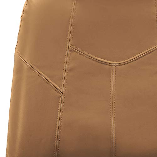FH Group Car Seat Covers Rome PU Leather Full Set Automotive Seat Covers, Airbag Compatible and Split Bench Easy to Install Tan Seat Covers Universal Fit Interior Accessories for Cars Trucks and SUV