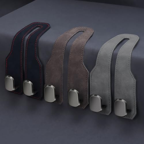 Car Seat Headrest Hooks for Purses and Bags, 2 Pack Bag Purse Holder for Car With Double Metal Hooks, Car Purse Hanger, Headrest Back Seat Handbags Hook Cute Hanging Accessories, Brown - color: Brown 2pcs