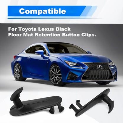 4Pcs Car Floor Mat Clips Floor Carpet Clips Fixing Hooks Compatible with Toyota Lexus Cargo Fastener, Cargo Mat Clip Accessories Black