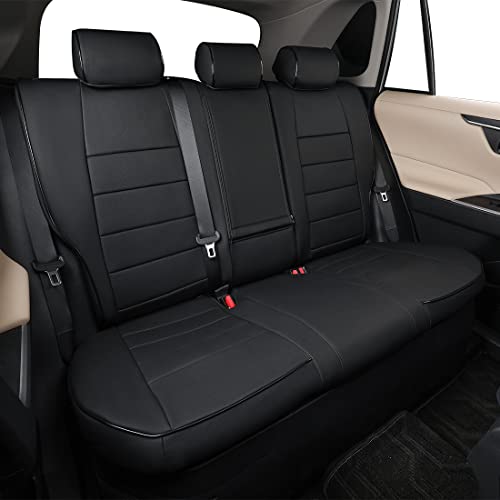EKR Custom Fit Tacoma Rear Car Seat Covers for Toyota Tacoma 2016 2017 2018 2019 2020 2021 2022 2023 Double Cab/Crew Cab - Second Row Only,Faux Leather(Black) - color: Leather (Black), size: 2016-2023 Tacoma,4DR-Only 2nd Row
