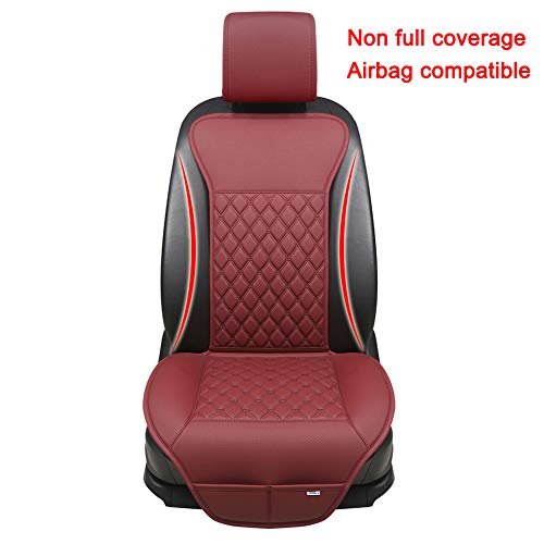 Black Panther 1 Pair Luxury Car Seat Covers Protectors, Universal Anti-Slip Driver Seat Cover with Partial Backrest Coverage (Middle Part Only), Diamond Pattern, Compatible with 95% Cars (Burgundy) - color: Diamond Pattern - Wine Red