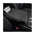 Car Center Console Cover, 13 × 7.1 × 3.0 Inch Leather Auto Armrest Cover with Pockets & Tissue Box, Waterproof Comfortable Center Console Cushion Pad for Cars Trucks SUVs (Black) - color: Black