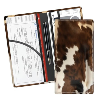 Leather Car Registration and Insurance Card Holder, Cute Car Accessories Vehicle Glove Box Car Organizer for Documents, Cards, License Retro Brown Cowhide - color: Retro Brown Cowhide