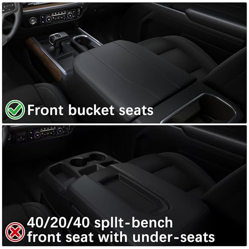 Center Console Cover for 2019-2026 Chevy Silverado 1500 Center Console Cover/GMC Sierra 1500/Tahoe/Suburban/Yukon Arm Rest Cover, Anti-Scratch for 2026 Chevy Silverado 1500 Accessories