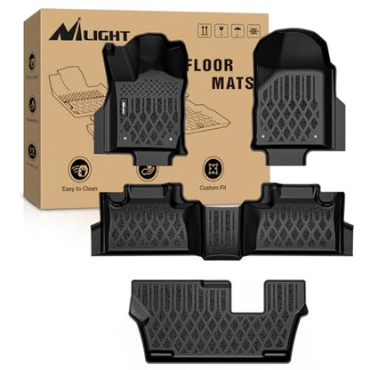 Nilight TPE Floor Mats for Dodge Durango 7 Seats 2nd Row Bench Seat 2016 2017 2018 2019 2020 2021 2022 2023 2024 2025 2026 All Weather Custom Fit Heavy Duty Floor Liners - color: 2016-2026 Dodge Durango 7 Seats|Bench Seat