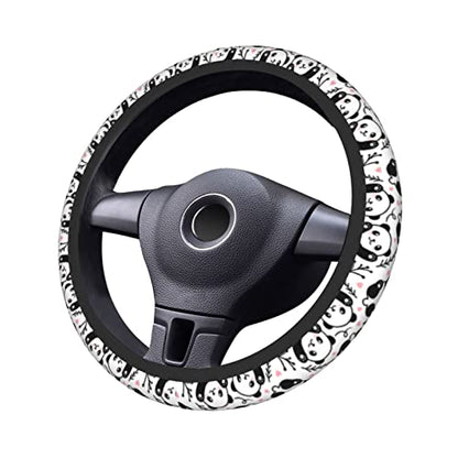 Cute Cartoon Panda Steering Wheel Covers Non Slip Neoprene Universal 15 Inch Steering Wheel Protector Car Cover for Men Women - color: Black30