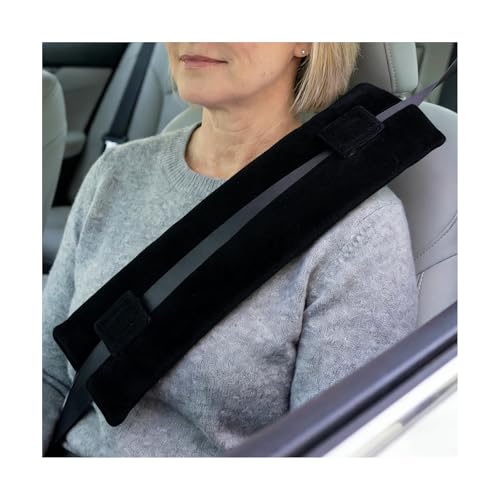 Seat Belt Pillow for Mastectomy Post-Surgery, Heart Surgery Car Seatbelt Support Cushion Pad, Auto Seat Belt Protector for Chest Chemo Port, Hysterectomy, C-Section Recovery (Black) - color: Black