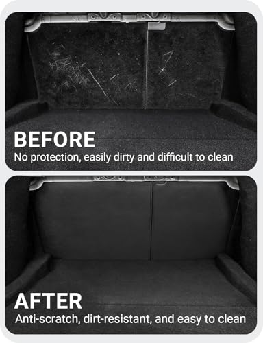 BASENOR Backrest Protector for 2026 2025 2024 Tesla Model 3 Highland 2nd Row Seat Back Cover All-Weather Kick Mats Leather [Proprietary Design] Scratch-Resistant Model 3 Interior Accessories 2PCS - size: 2024 2025 2026 Model 3 Highland