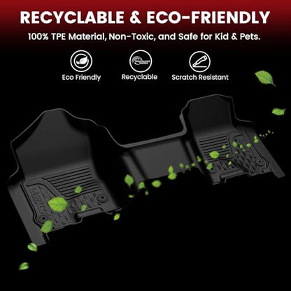 LASFIT Floor Mats for 2002-2008 Dodge Ram 1500 Quad Cab, 2003-2009 for 2500/3500 Bench Seating, Not Fit Have 4X4 Shifter, All Weather TPE Custom Fit Car Mats Floor Liners 1st & 2nd Row, Black - style: 2) 1500 | 2002-2008 |Quad Cab Floor Mats