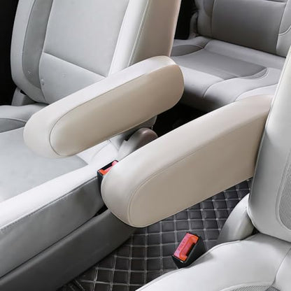 JDDRY Car Front Seat Armrest Covers Leather,Car Armrest Protectors,Auto Arm Rest Cover Replacement,Universal for MPV/SUV/Truck(Beige,2PC) - color: Beige-2PC