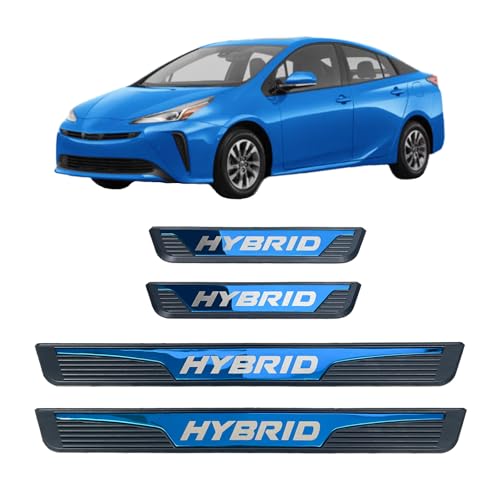 Door Sill Protector for Car Hybrid, Stainless Steel Car Door Entry Guards, Anti-Scratch Sills Protectors Door Scuff Plate Covers (Blue, Width 1.97") - color: Blue