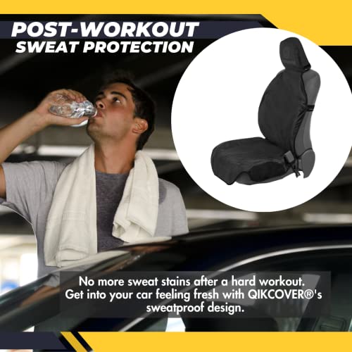 Premium Waterproof Car Seat Cover - Sweatproof, Universal Fit, Non-Slip, Durable Protector for Dirt, Spills, Pet Claws - Auto, SUV, Truck Compatible (Black)