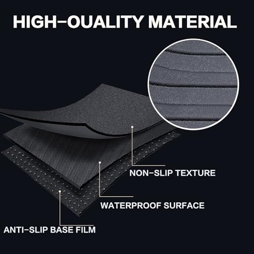All Weather Rubber Floor Mats Compatible with 2013-2019 Ford Escape & 2013-2018 C-Max, 3Pcs Car Automotive Floor Mats & Cargo Liners Black