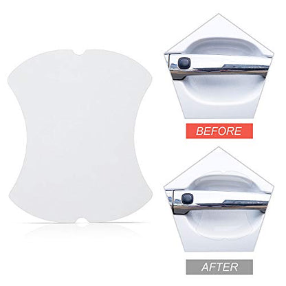 16 Pieces Car Door Handle Cup Protector Clear Car Door Handle Scratches Protective Films for Vehicles Transparent Paint Scratch Protection Protective Film