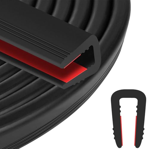 Rubber Edge Trim U Channel, 1/2" Self Adhesive Sheet Metal Edge Guard Protector, EPDM Seal Strip for Car Doors, Steel Plates, Glass, Hatches, Table Corners, Fit 1/2"(13mm), 10Ft, Black - color: Black, size: 1/2" x 10'L