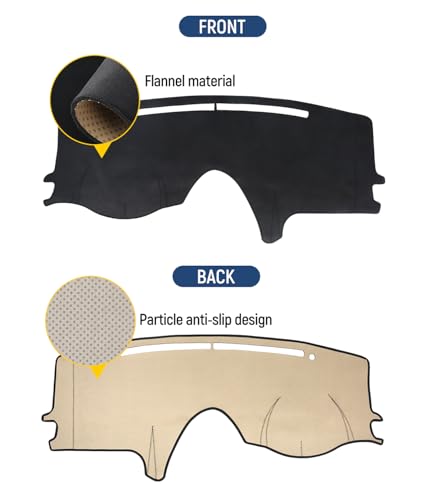 BIBLOZ Dash Cover for Toyota Sienna 2004-2010 Accessories Black Flannel Dashboard Cover Mat Car Dashboard UV Sun Protection - size: 2004-2010 Sienna