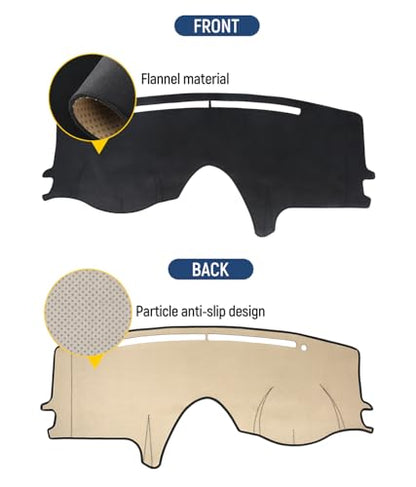 BIBLOZ Dash Cover for Toyota Sienna 2004-2010 Accessories Black Flannel Dashboard Cover Mat Car Dashboard UV Sun Protection - size: 2004-2010 Sienna
