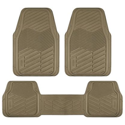 Rubbermaid Car Mats Full Set – All Weather Car Floor Mats Universal Trim-to-Fits Design,Heavy Duty Car Mats for Cars, SUVs, Trucks,and Vans - Black - color: Beige
