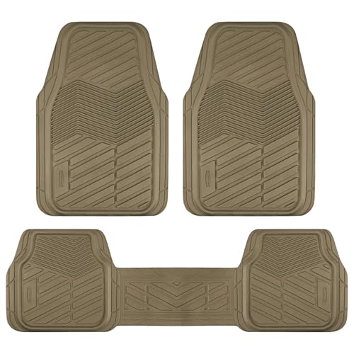 Rubbermaid Car Mats Full Set – All Weather Car Floor Mats Universal Trim-to-Fits Design,Heavy Duty Car Mats for Cars, SUVs, Trucks,and Vans - Black - color: Beige