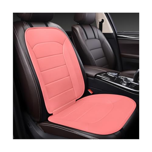 Zpana Car Seat Cushion, Leather Soft Breathable Non-Slip Vehicle Front Driver Seat Cover Pad, Comfortable Auto Interior Chair Protector Cushion, Universal for Truck SUV Sedan (Pink) - color: Pink