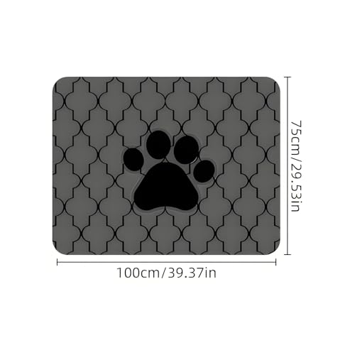 Universal Car Trunk Mat 29" x 39", Black Dog Paw Print All Weather Trunk Protection Cargo Liner, Durable Cargo Mat Rear Trunk Liner, Stylish Vehicle Interior Accessories Suitable for Most Car Models - color: Black Dog Paw Print