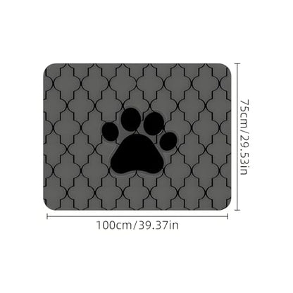 Universal Car Trunk Mat 29" x 39", Black Dog Paw Print All Weather Trunk Protection Cargo Liner, Durable Cargo Mat Rear Trunk Liner, Stylish Vehicle Interior Accessories Suitable for Most Car Models - color: Black Dog Paw Print