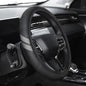 Premium Leather Steering Wheel Cover Compatible with Dodge Charger Challenger Durango RAM 1500 Cars, Universal Fit 14-15 Inch, Breathable, Comfortable Grip, Lightweight, Easy Install Accessory - color: Gray Dual Stripe