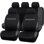 CAR-GRAND Universal Fit Sporty Cloth Full Set Car Seat Covers, Fit for Car, Truck, Sedan, Vans, SUV, Breathable, Washable, Airbag Compatible, Zipper Design - color: Dark Gray