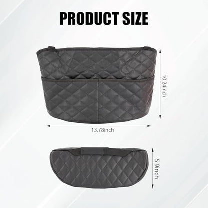 braxan Car Purse Holder Between Seats, Large Capacity Purse Holder for Car, Storage Bag for Backseat Pet Kid Barrier, Universal for SUV, Truck, RV (Black)