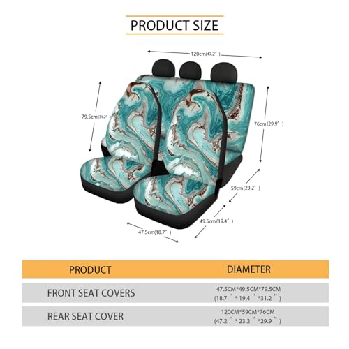 Forchrinse Bee Flower Car Seat Covers 15Pcs Auto Interior Cover Set with Steering Wheel Cover,Armrest Seatbelt Pads,Car Garbage Can,Coaster,Handbrake Gearshift Cover for SUVs Trucks - color: Bee Flower