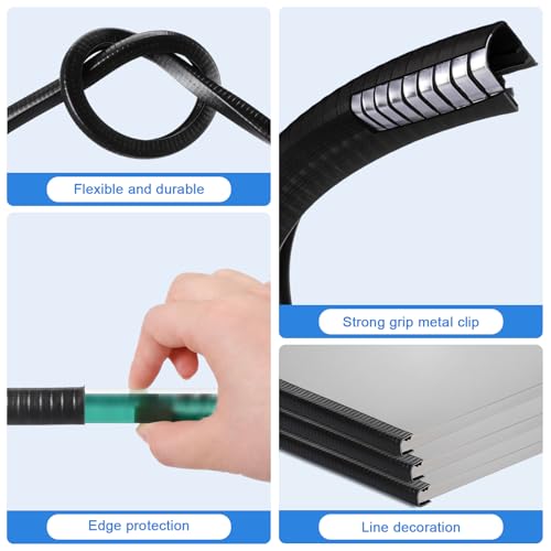 20ft U-Shape Edge Trim Fits 1/2" Edge, Rubber Strip with Metal Clips for Edges Protector, Black Edges Banding Strip for Sharp/Rough Surface, Tables, Cars, Door Frame, Boat & More - size: 20ft, 0.8"W X 0.9"H