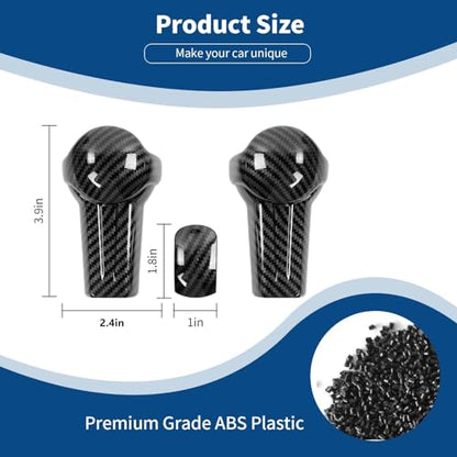 for Mustang Gear Shift Knob Cover Trim Compatible with 2015-2023 Ford Mustang Carbon Fiber Interior Accessories 3pcs