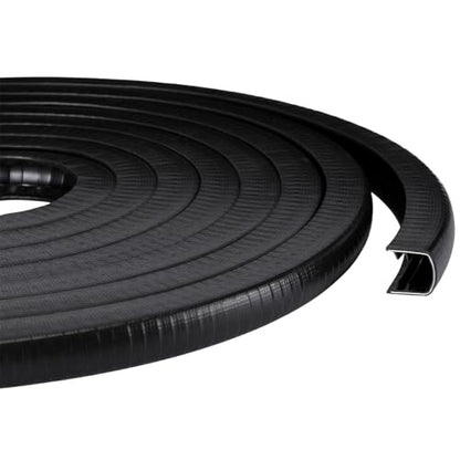 20ft U-Shape Edge Trim Fits 1/2" Edge, Rubber Strip with Metal Clips for Edges Protector, Black Edges Banding Strip for Sharp/Rough Surface, Tables, Cars, Door Frame, Boat & More - size: 20ft, 0.8"W X 0.9"H