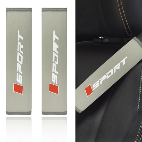 2PCS Sport Car Seat Belt Cover Pads, Breathable Auto Seat Shoulder Strap Cushion for Comfortable Driving, Safety Soft Vehicle Harness Protector Accessories for Trucks SUVs RVs (Gray) - color: Gray