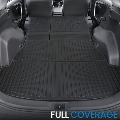 Cargo Mat with Backrest Mat for Toyota RAV4 2019-2024 2025 (Include Hybrid) Car Mat Accessories, All Weather TPE Trunk Cargo Liner Trunk Mat with Seat Back Mat (Trunk Mat with Backrest Mat)