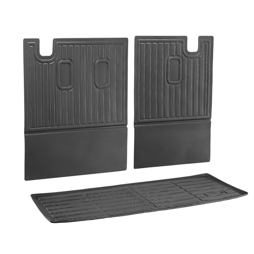 VEVOR Cargo Mats Compatible with 2016-2022 & 2023-2024 Honda Pilot, Custom Fit TPE Cargo Liner Set for SUVs, Trunk and Back Seat Protector Replacement, Black, Trunk Mat and Backrest Mats - style: Honda Pilot 2016-2024