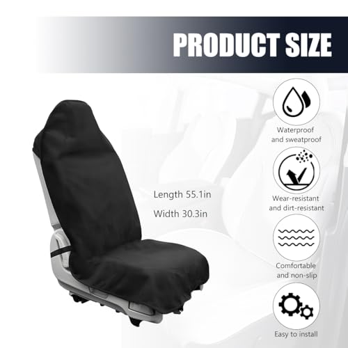 Car Towel Seat Cover, Waterproof Non-Slip Automotive Seat Protector for Gym Swimming Kid Pet, Universal Washable Seats Cover from Sweat Food Dirt for Car Truck Van SUV (Black)