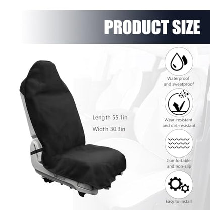 Car Towel Seat Cover, Waterproof Non-Slip Automotive Seat Protector for Gym Swimming Kid Pet, Universal Washable Seats Cover from Sweat Food Dirt for Car Truck Van SUV (Black)