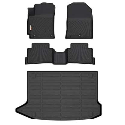 Binmotor-Floor Mats with Cargo Liner for Hyundai kona 2018-2023 & Kona N 2022 2023 (No Electric Model) SE, SEL, N Line, N, Limited Automotive Floor Liners Full Set-Black - style: 2) Car Mats for Hyundai Kona Fuel (2018-2023)