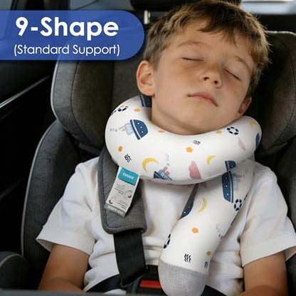 Kids Neck Pillow for Travel Airplane Car, Ergonomic Neck Wrap Support Pillow, Cute Pillowcase(Sailship) - color: Sailfun