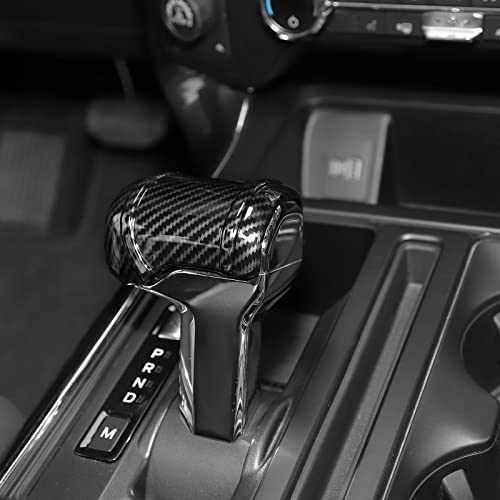 Carbon Fiber Gear Shift Knob Cover Stick Shifter Cap Cover Compatible with Ford F150 2021-2026+ - color: Carbon Fiber