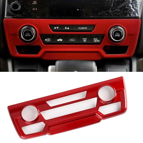 XITER ABS Center Console Air Conditioner Button Outlet Vent Panel Cover Trim Sticker Accessories CD Panel for Honda CRV 2017 2018 2019 2020 2021 2022,Red - color: Red, size: AC Air Conditioning Button panel