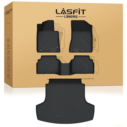 LASFIT Floor Mats & Cargo Mat for Hyundai Sonata 2020-2026 (Only Fit AWD & Gas) / Kia K5 2021-2025 (Only Fit AWD, Not for FWD) Custom Fit TPE All Weather Floor Liners Car Mats Accessories - size: 2)For Hyundai Sonata & Kia K5 | 2020-2025 | AWD