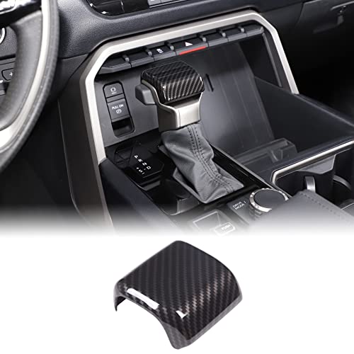 Aunginsy Car Gear Shifter Hand Brake Trim Cover Compatible with Toyota Tundra 2022+, Sequoia 2023+ & Tacoma 2024+, ABS Automatic Center Console Gear Shift Head Knob Scratch Protector Cover Accessories - color: Carbon Fiber Pattern(A)
