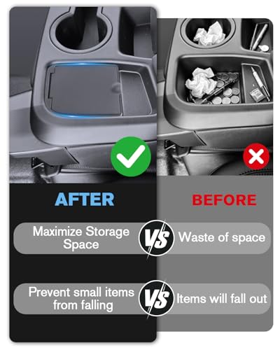 for Center Console Organizer Tray Coin Box Non-Dropping Design Compatible with 2019-2026 Silverado&Sierra 1500& 2020-2026 Silverado&Sierra 2500HD 3500HD (Split-Bench Folding Seat) ABS Materials - color: Silverado&Sierra 20-26 Organizer